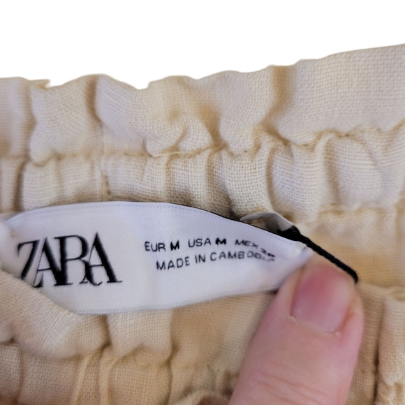 NWT Zara The Julia Linen Bermuda paper bag shorts - M. M33 - Picture 3 of 6